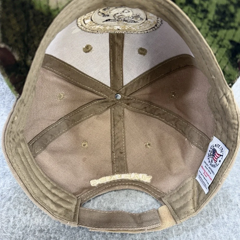Grunt Apparel US Marine Corps Hat Camo Bill‎ Strapback Tan Cap